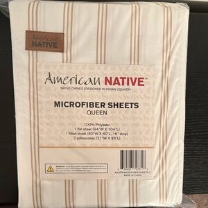 Microfiber Sheets - Tan Stripe